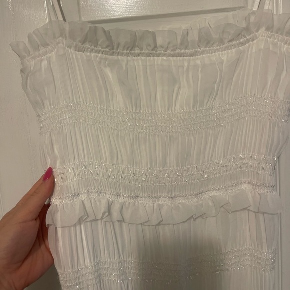 Commense white ruffle midi dress - Picture 6 of 8